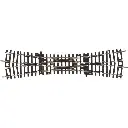 Traversée-jonction double Traverses Bois 239mm-15° PIKO 55224 | HO 1/87 | Code 100