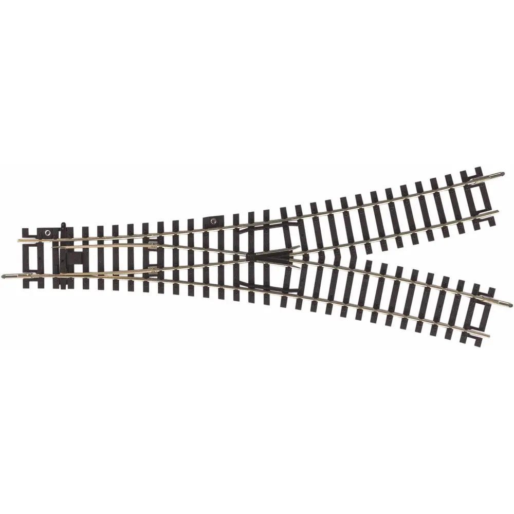 Aiguillage symétrique - Traverses Béton 30°-R9 PIKO 55226 | HO 1/87 | Code 100
