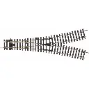 Aiguillage symétrique - Traverses Béton 30°-R9 PIKO 55226 | HO 1/87 | Code 100