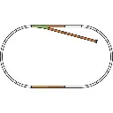 Set de voies B sans ballast PIKO 55310 - HO : 1/87 - 1580 x 880 mm