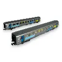 Coffret 2 voitures voyageurs Corail - Piko 94500 - N 1/160 - SNCF - EP VI
