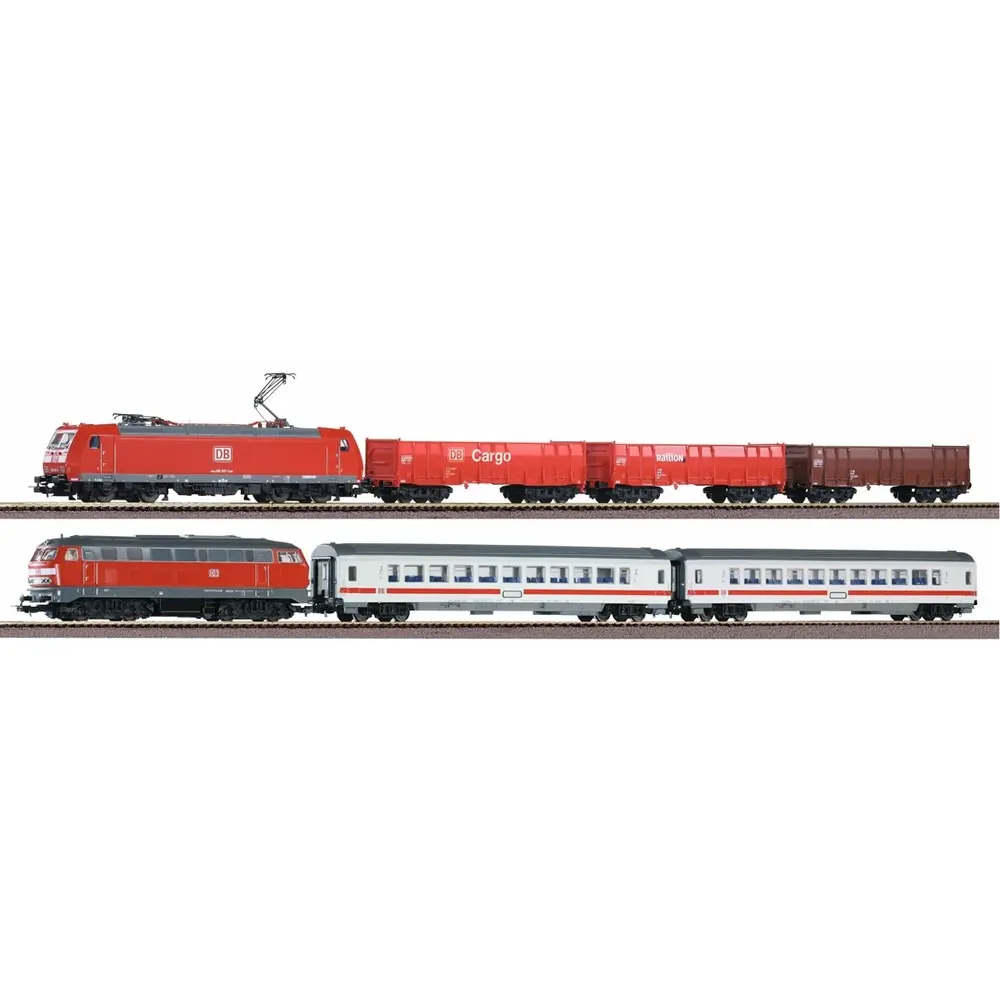Set de départ SmartControl WLAN avec 2 trains BR 185 & BR 218 - Piko 59014 - HO 1/87 - DB/AG - Ep VI - Digital - 2R