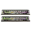Set de 2 voitures Corail VTU REMI intercités, A10tuh + B11tu - Piko 97134 - HO 1/87 - SNCF - Ep VI - 2R