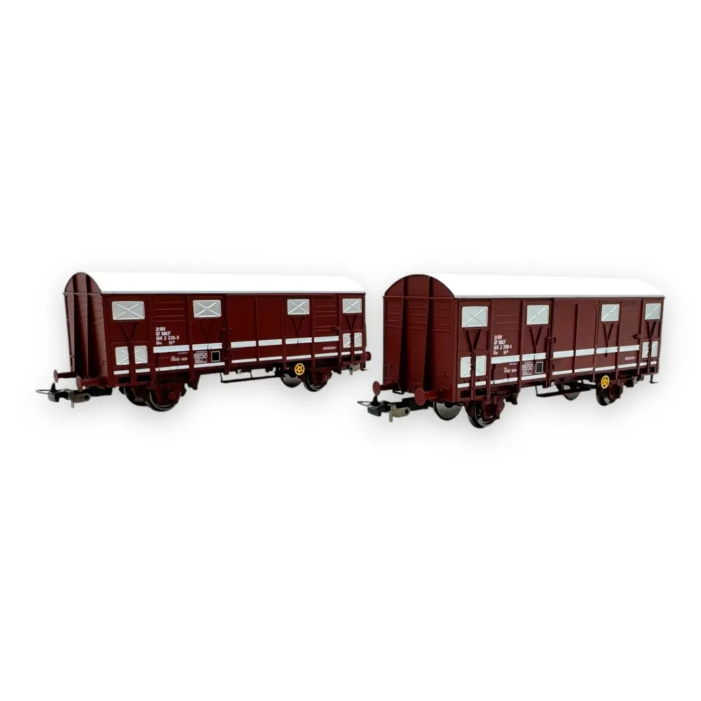 Set de 2 wagons couverts primeurs Ghs 69.9 - Piko 97311 - HO 1/87 - SNCF - Ep IV-V - 2R