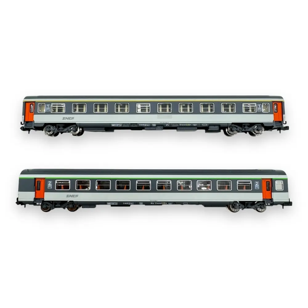 Set de 2 voitures voyageurs Corail VU livrée d’origine - Piko 94502 - N 1/160 - SNCF - EP V - 2R