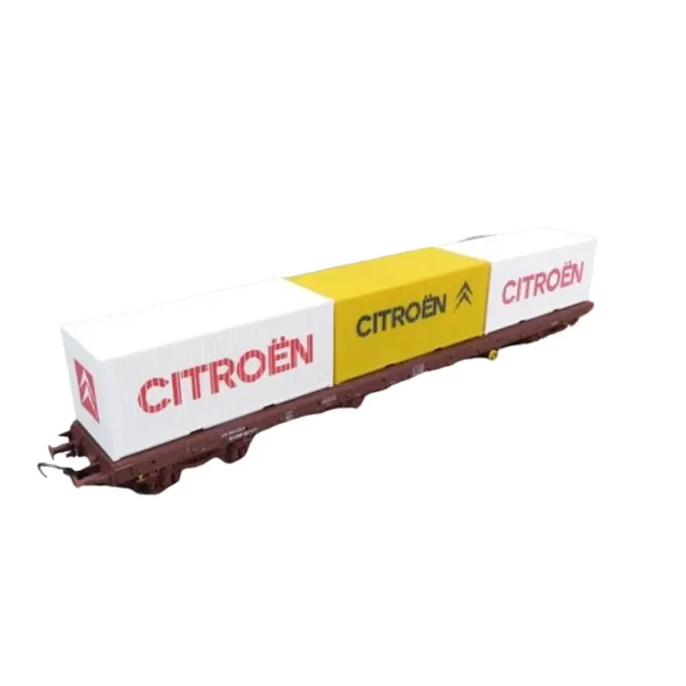 Wagon porte-conteneurs "Citroën" à bogies - Piko 95560 - HO 1/87 - SNCF - Ep V - 2R
