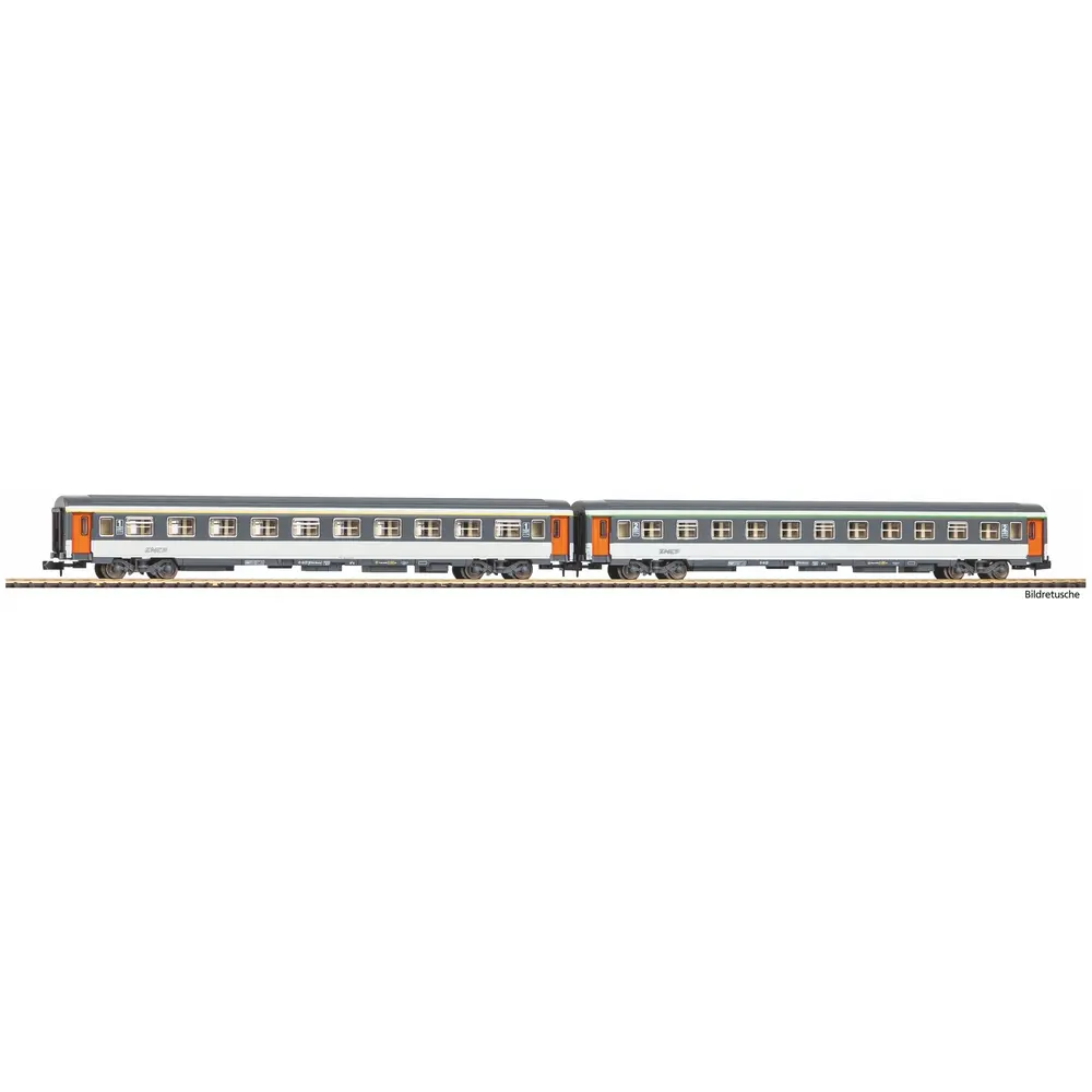 Coffret 2 Voitures à Compartiments - Piko 94505 - N 1/160 - SNCF - EP IV/V - 2R