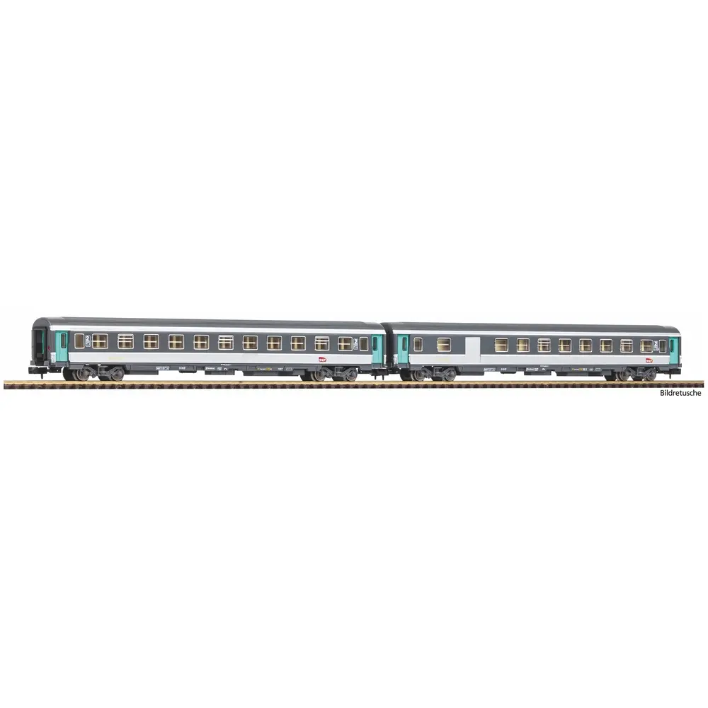 Coffret 2 Voitures à Compartiments - Piko 94508 - N 1/160 - SNCF - EP VI - 2R
