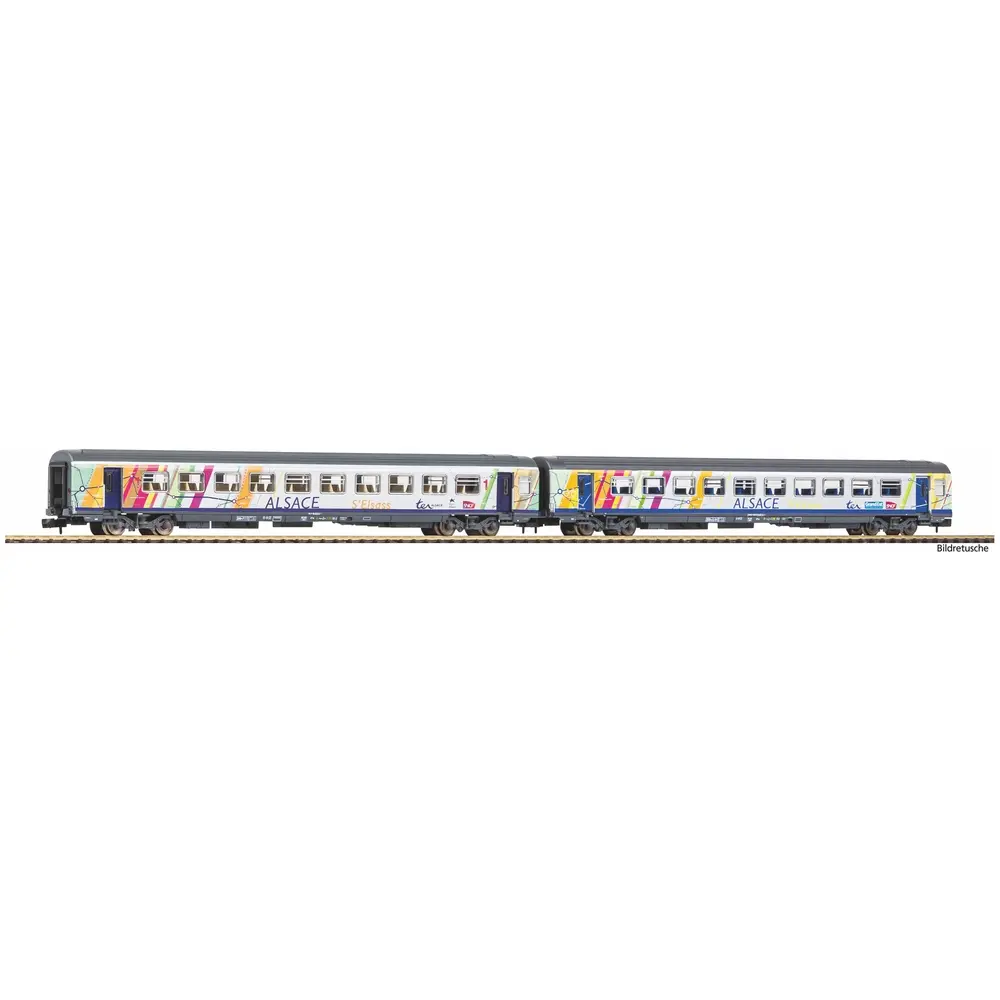 Coffret 2 Voitures Corail "ALSACE" - Piko 94509 - N 1/160 - SNCF - EP VI - 2R