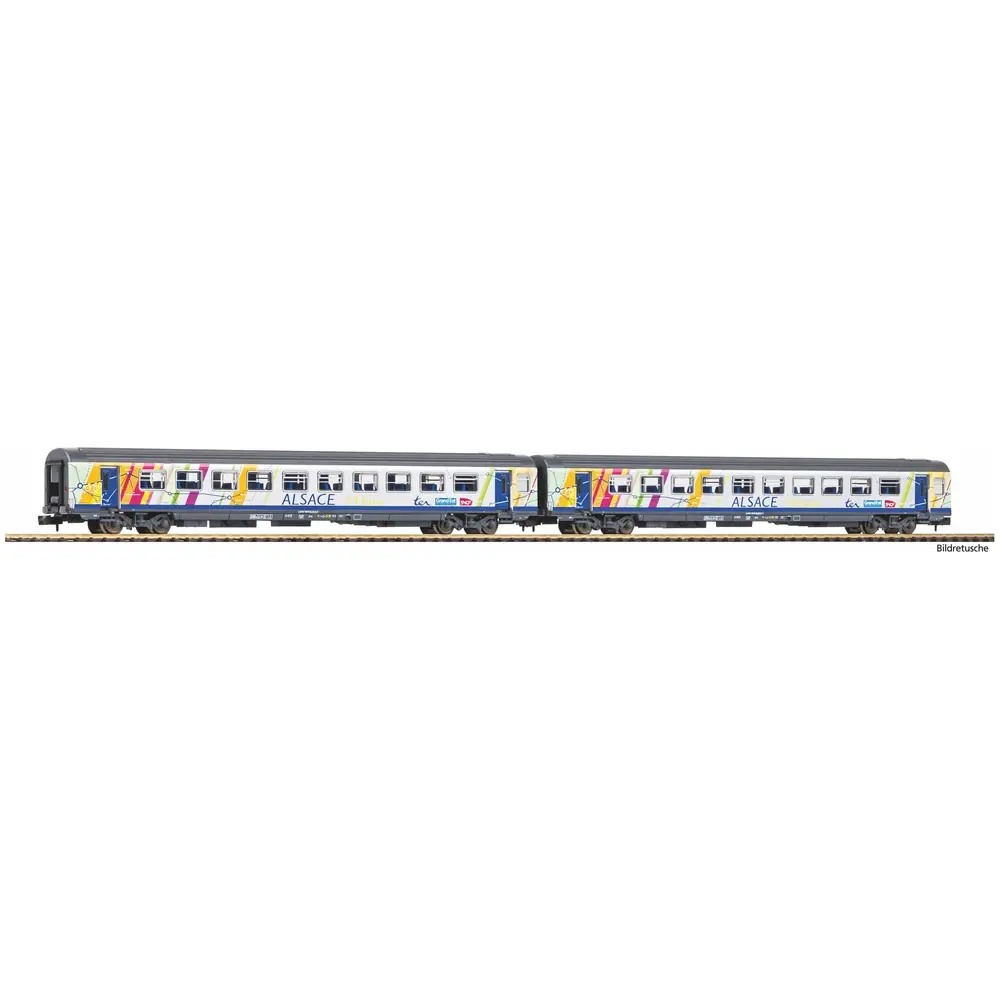 Coffret 2 Voitures Corail "ALSACE" - Piko 94510 - N 1/160 - SNCF - EP VI - 2R