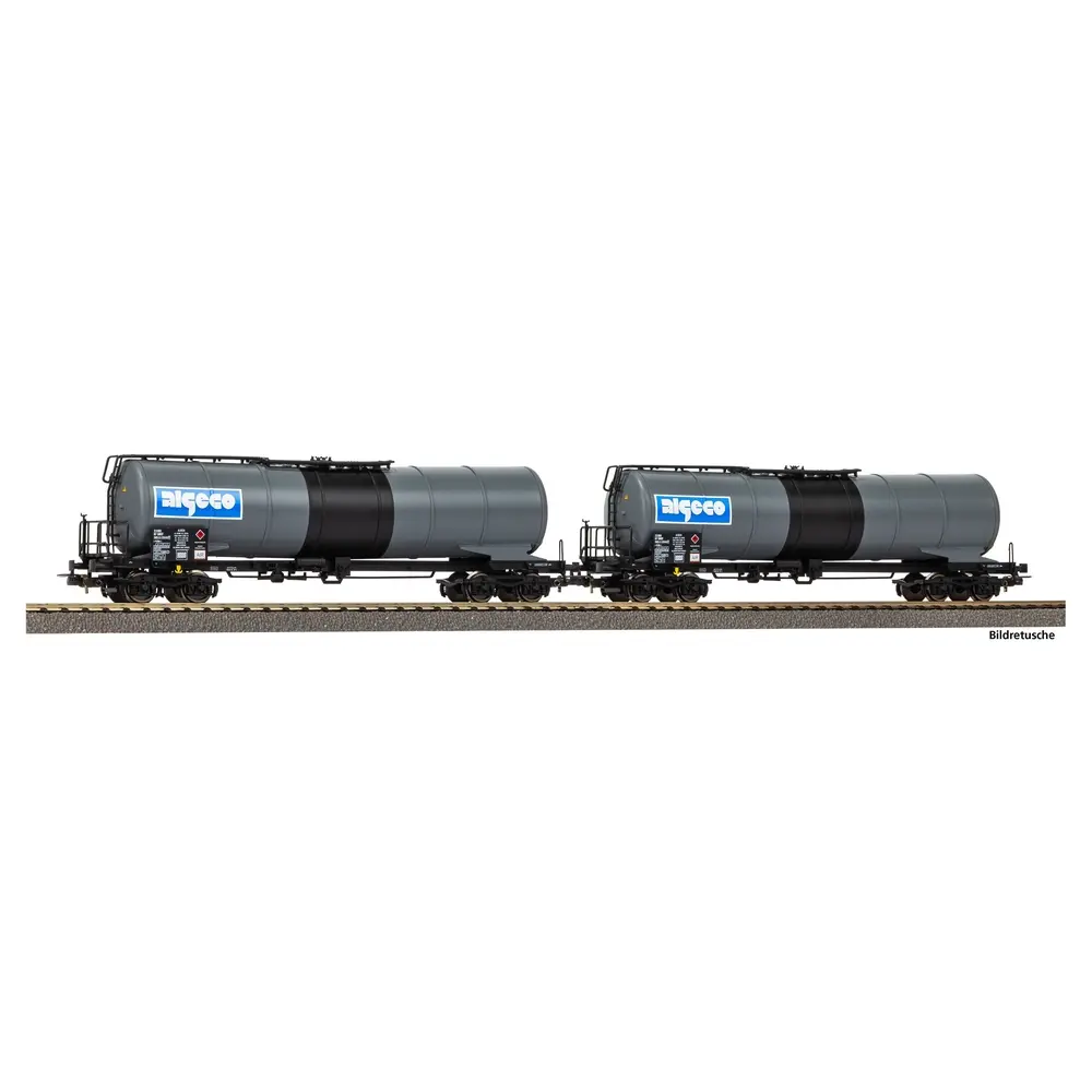 Lot de 2 wagons-citernes articulés Algeco - PIKO 28316 - SNCF - HO 1/87 - EP VI
