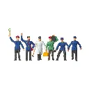 Lot de 6 employés / personnels de gare PREISER 10010 - HO 1/87
