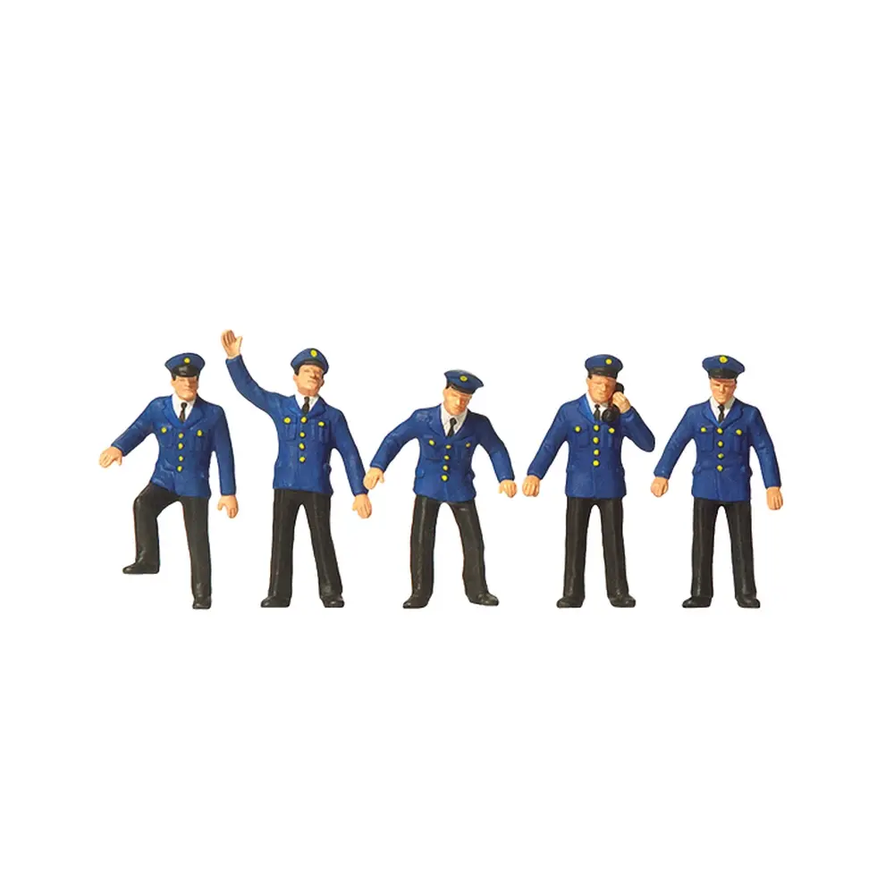 Lot de 5 personnels de poste d'aiguillage de la DB PREISER 10012 - HO 1/87
