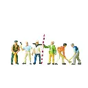 Pack de 6 Ouvriers - Figurine - PREISER 10030 - Échelle HO : 1/87ème