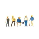 Pack de 5 Poseurs de voies - Figurine - PREISER 10031 - Échelle HO : 1/87ème