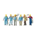 Pack de 6 Ouvriers - Figurine - PREISER 10033 - Échelle HO : 1/87ème