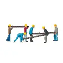 Pack de 6 Poseurs de traverses - Figurine - PREISER 10034 - Échelle HO : 1/87ème
