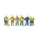 Pack de 6 Personnages - Groupe de maintenance - Figurine - PREISER 10035 - Échelle HO : 1/87ème
