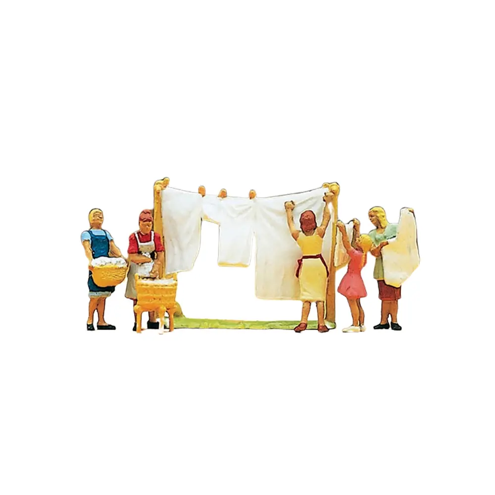Pack de 5 Blanchisseuses - Figurine - PREISER 10050 - Échelle HO : 1/87ème