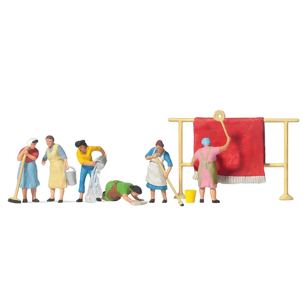 Pack de 6 Femmes de ménages - Figurine - PREISER 10059 - Échelle HO : 1/87ème