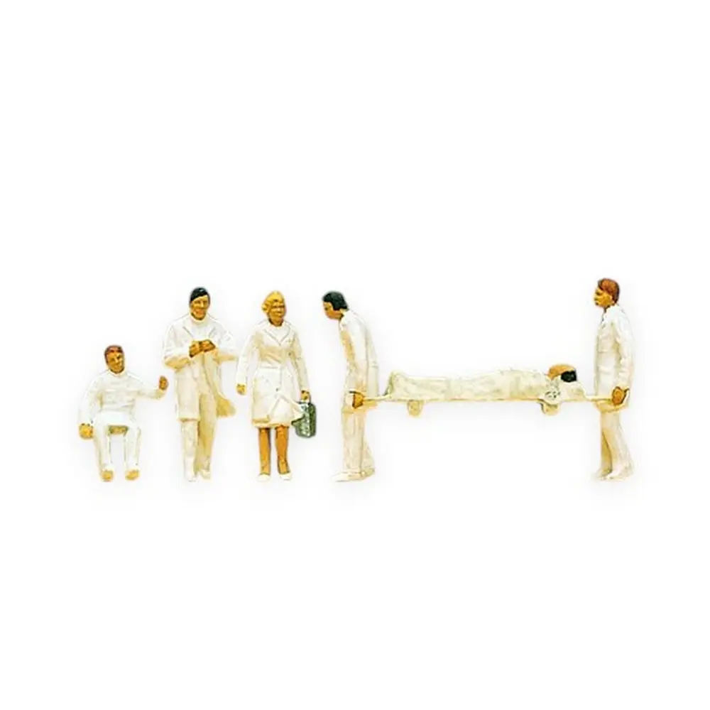 Equipe d'urgence (assis, allongés, debouts)