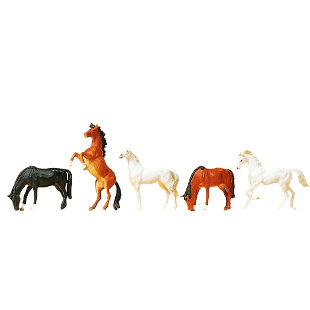 Lot de 5 Chevaux - PREISER 10156 - HO 1/87