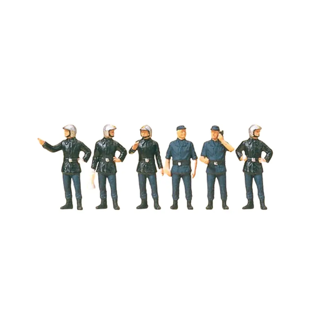 Lot de 6 Pompiers Français - PREISER 10232 - HO 1/87