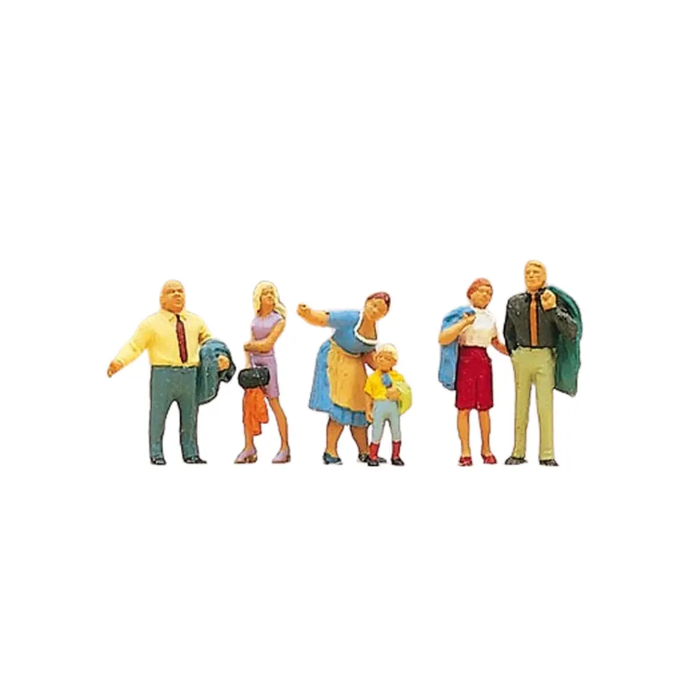 Lot de 6 personnages en famille - Preiser 10279 - HO 1/87
