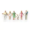 6 Figurines famille en promenade PREISER 10284 - HO 1:87