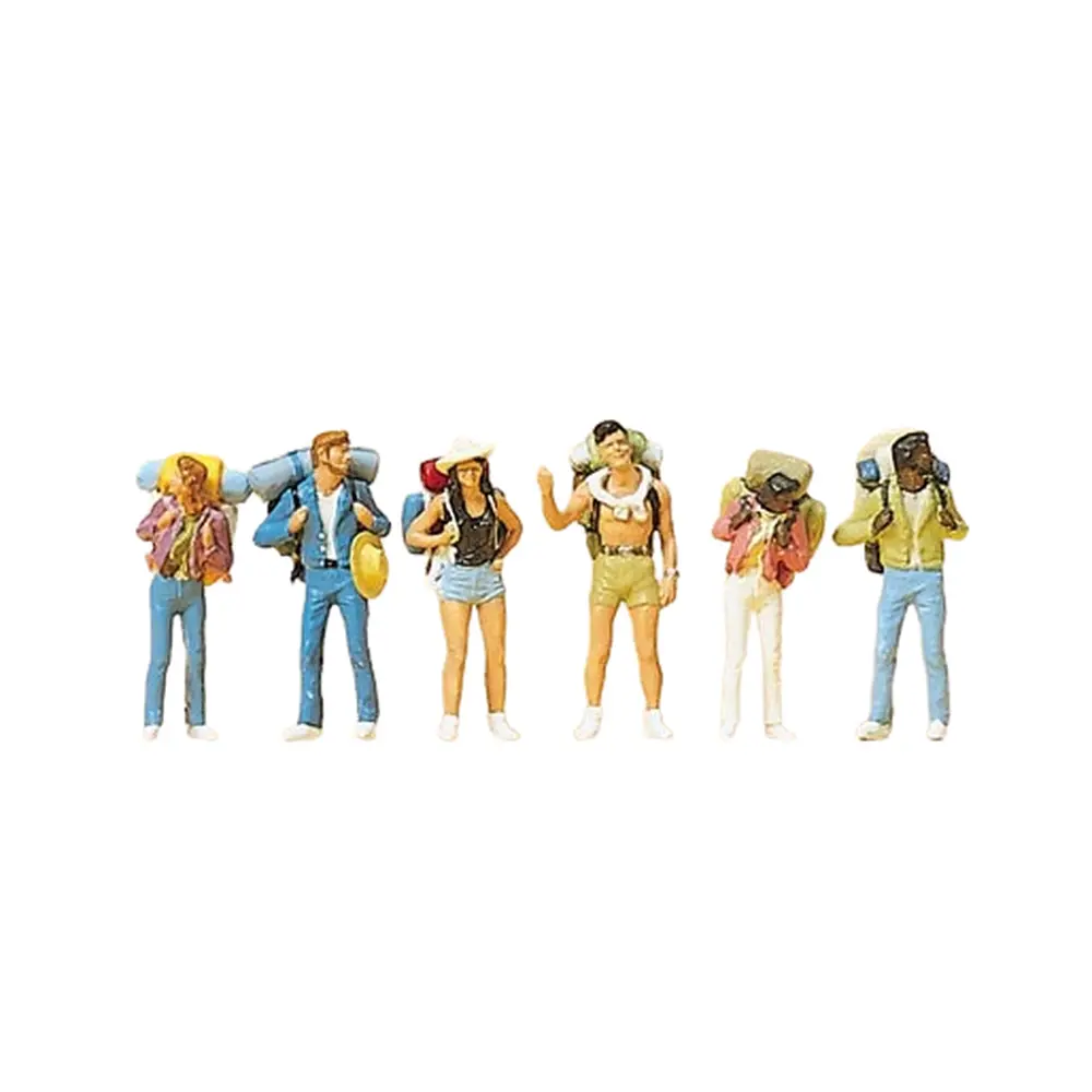 Lot de 6 jeunes voyageurs - Preiser 10296 - HO 1/87