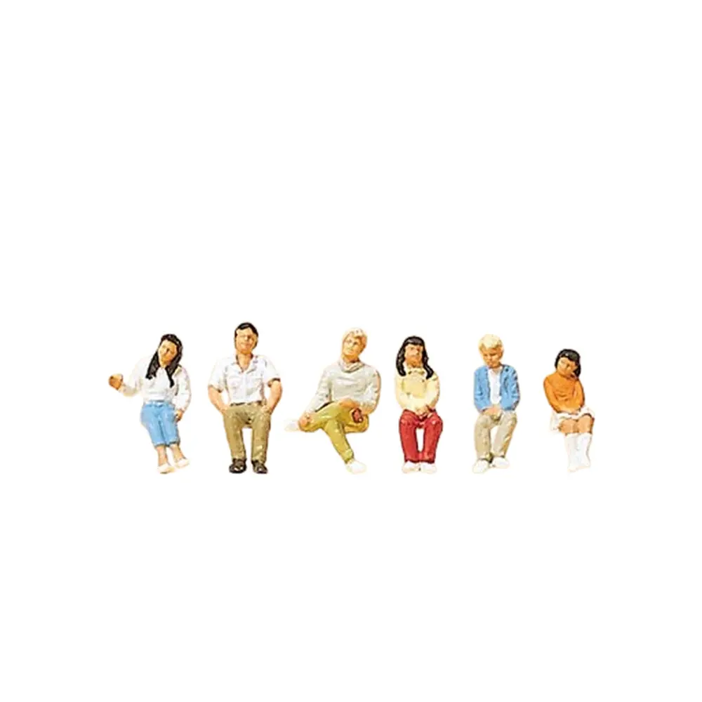 Lot de 6 jeunes assis - Preiser 10297 - HO 1/87