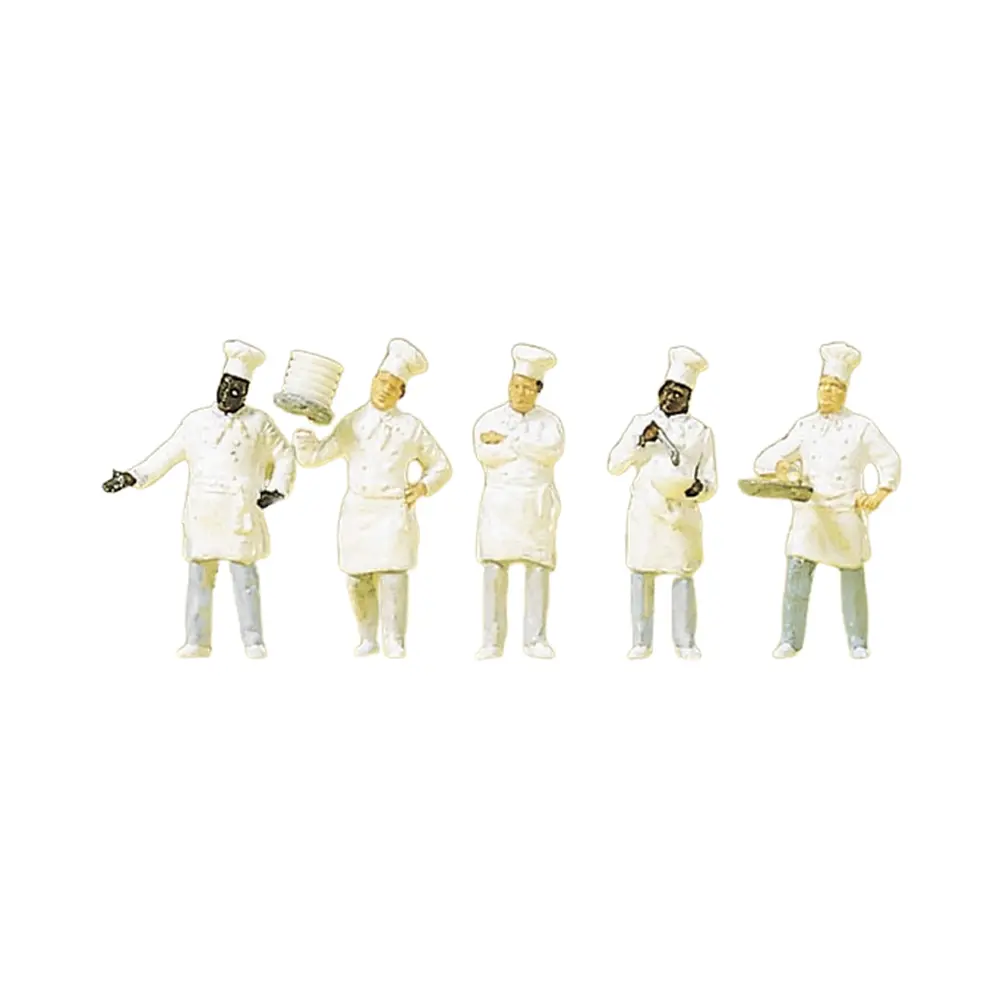 Lot de 5 chefs cuisiniers II PREISER 10330 - HO 1/87