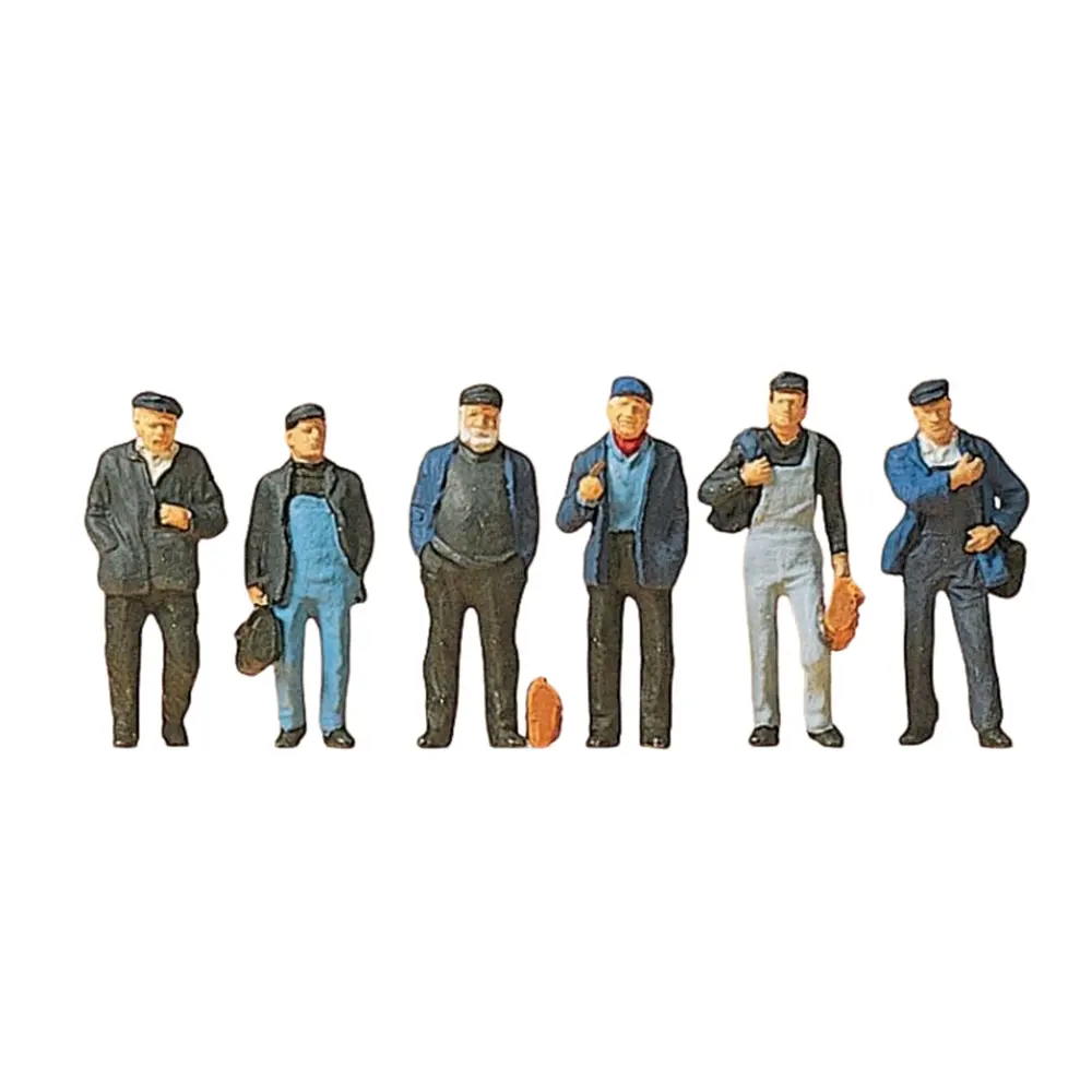 Lot de 6 ouvriers - Preiser 10350 - HO 1/87