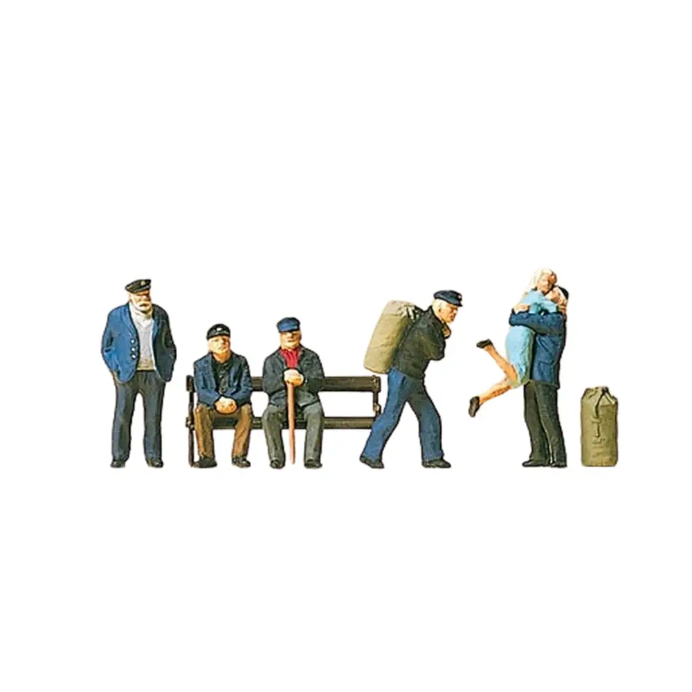 Lot de 6 Figurines - A Quai - Preiser 10352 - HO 1/87