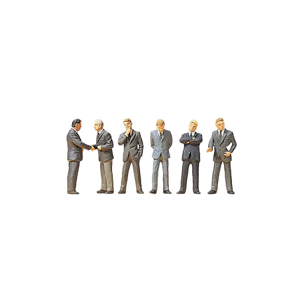 lot 6 Hommes d'affaires en costume PREISER 10380 - HO 1/87