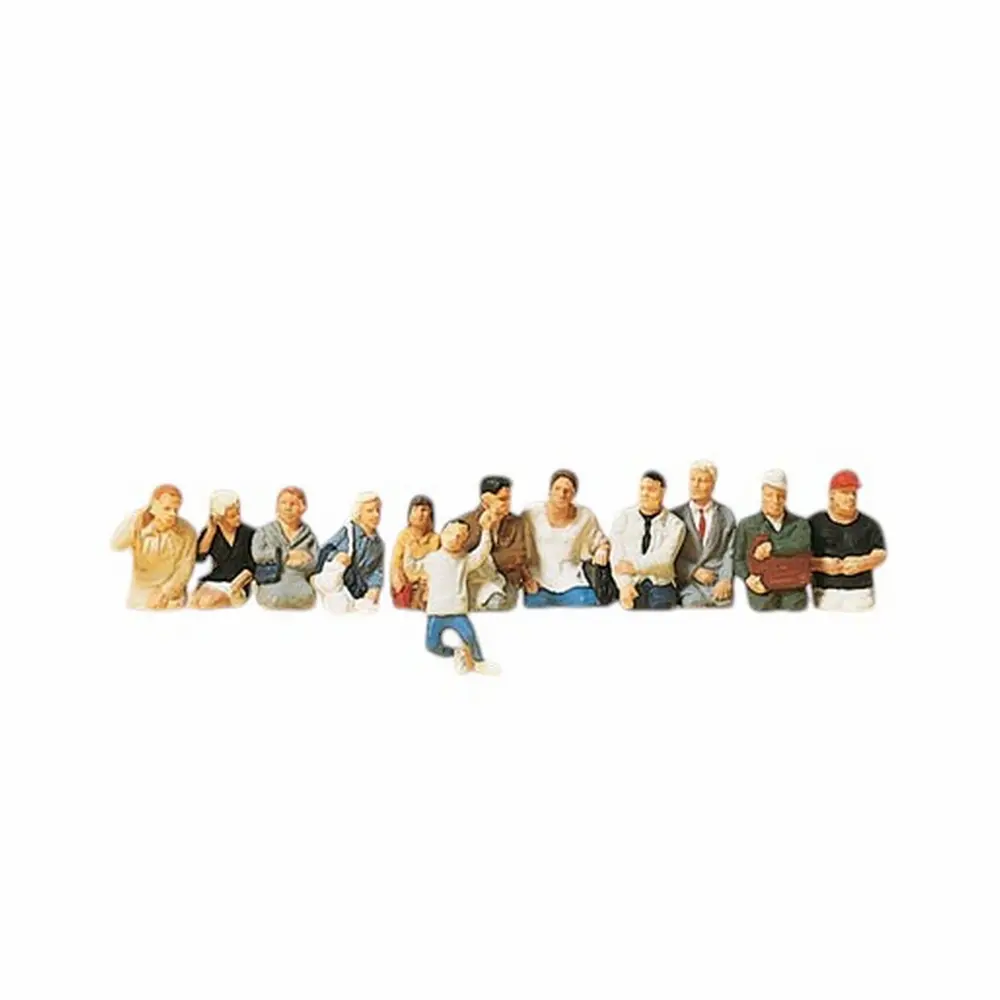 12 passagers pour train ou bus  - Preiser 10386 - HO 1/87