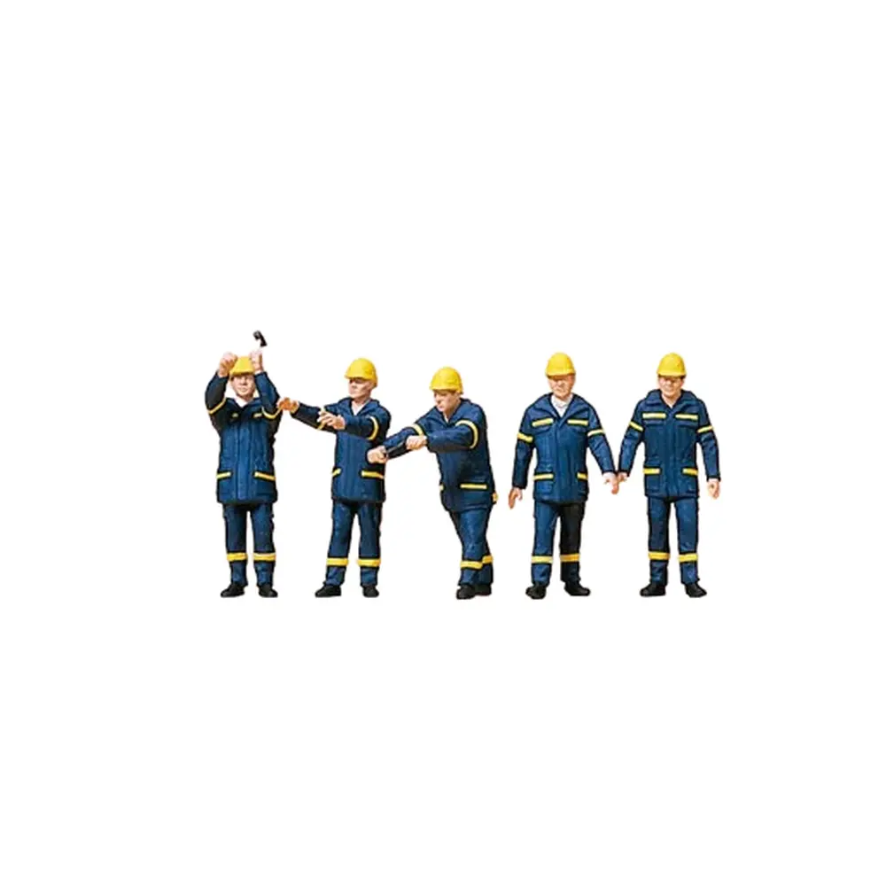 Lot de 5 Ouvriers Service THW - Preiser 10432 - HO 1/87