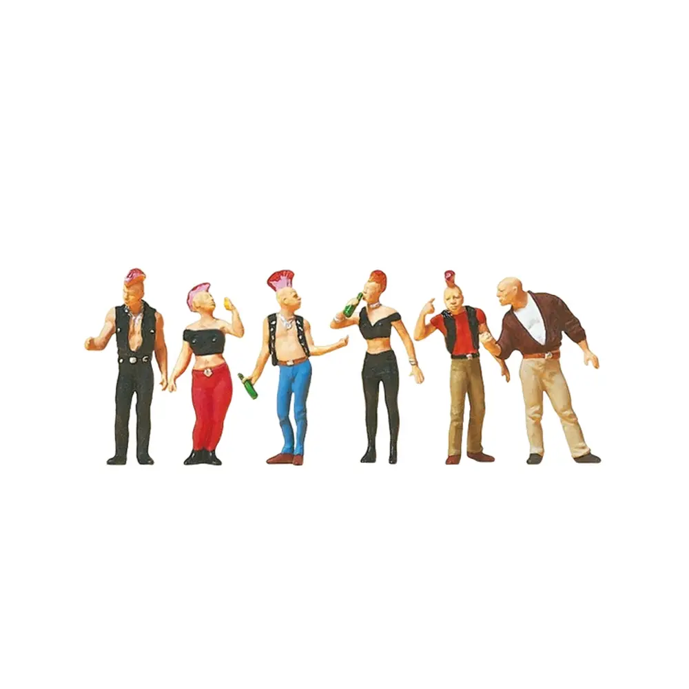 Lot de 6 Punks - Preiser 10473 - HO 1/87
