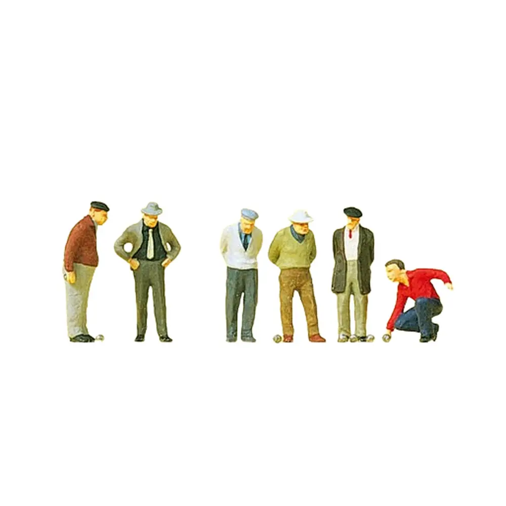 Lot de 6 joueurs de pétanque - Preiser 10508 - HO 1/87