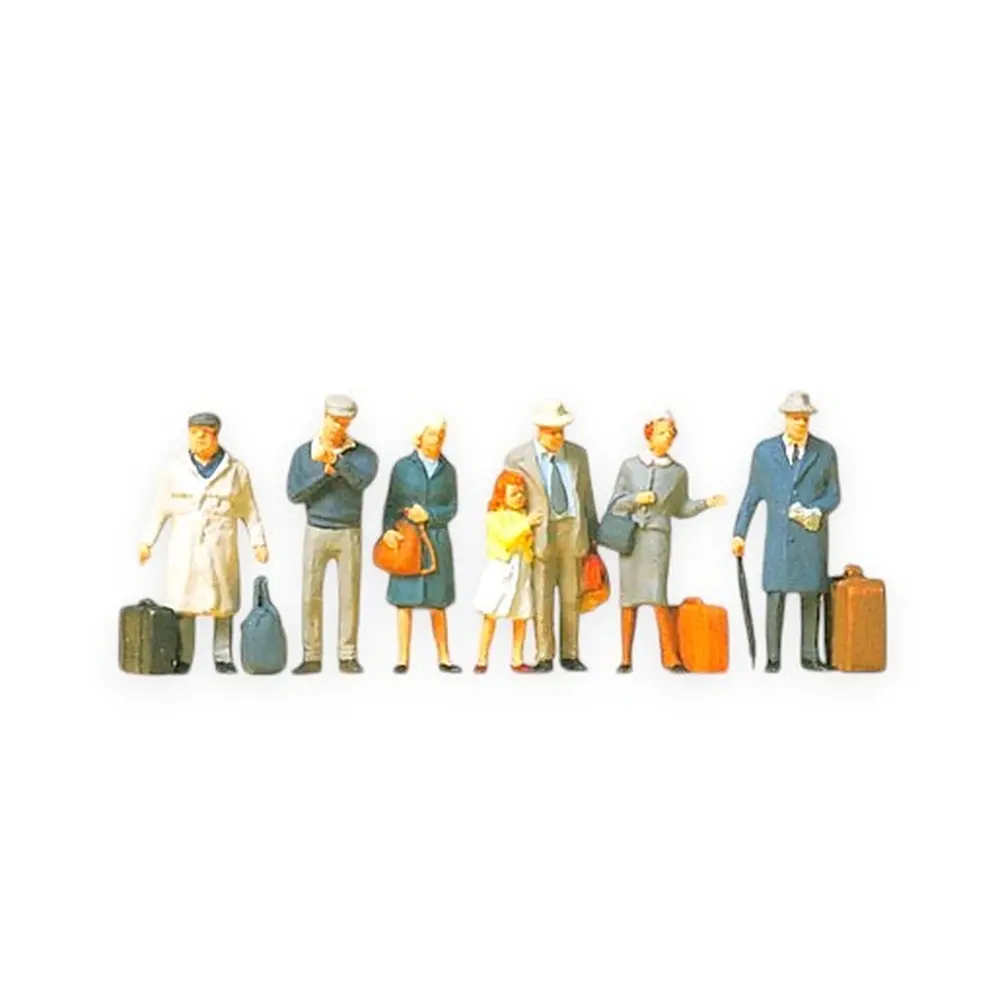 7 figurines sur le quai - Preiser 10513 - HO 1/87