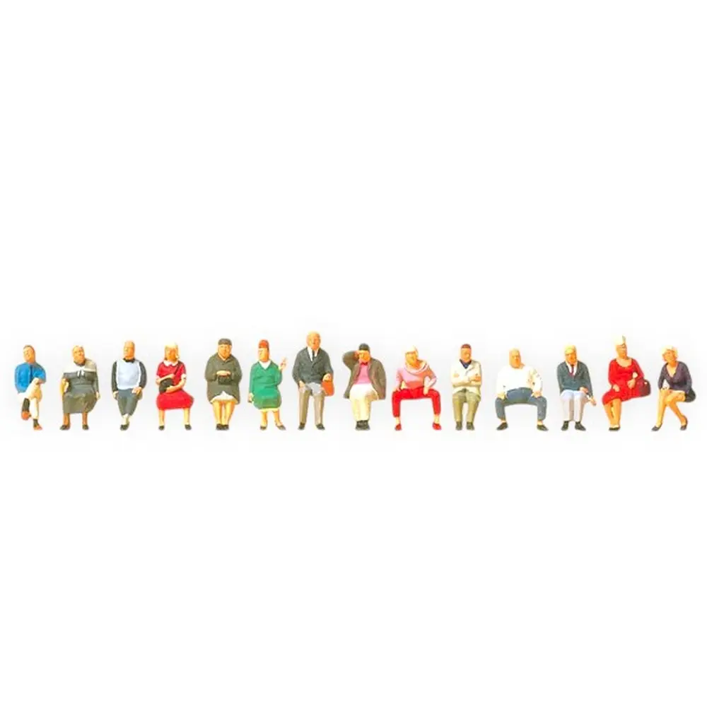 Voyageurs assis, 14 personnages