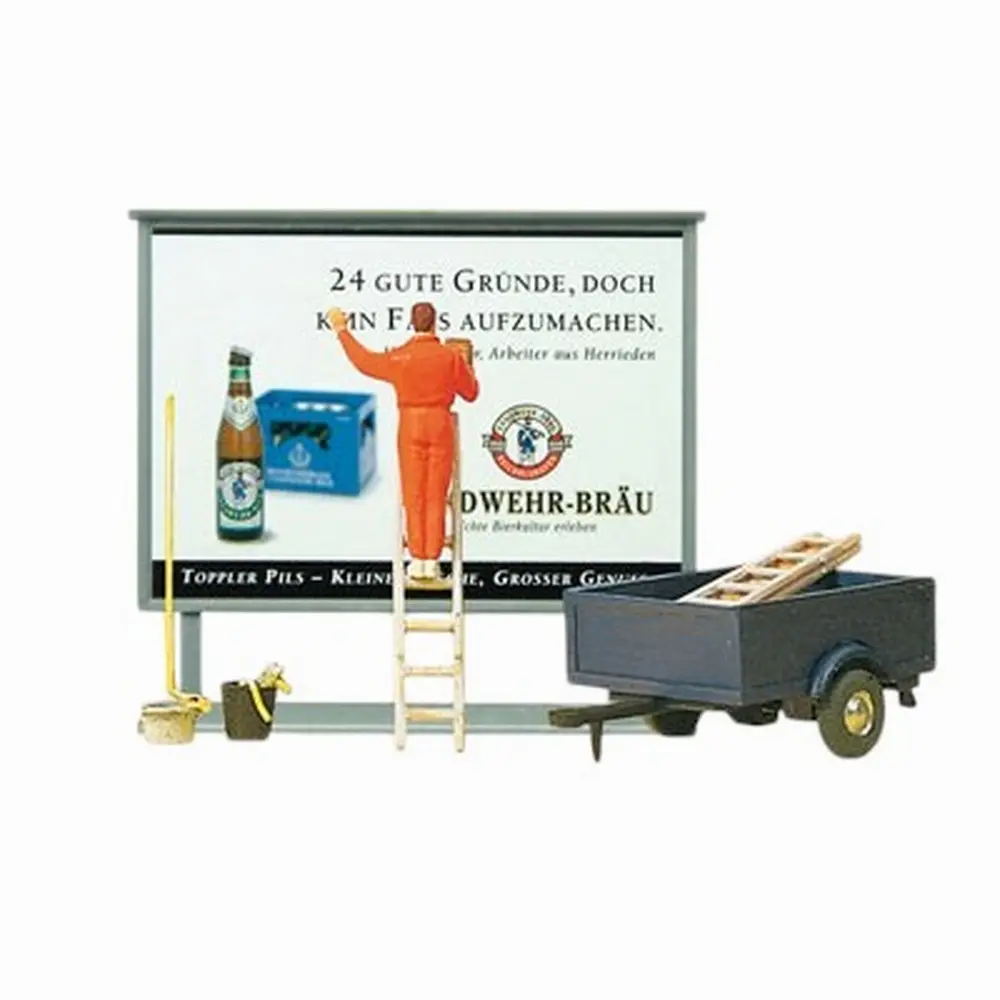 Poseur d'affiche publicitaire - Preiser 10526 - HO 1/87