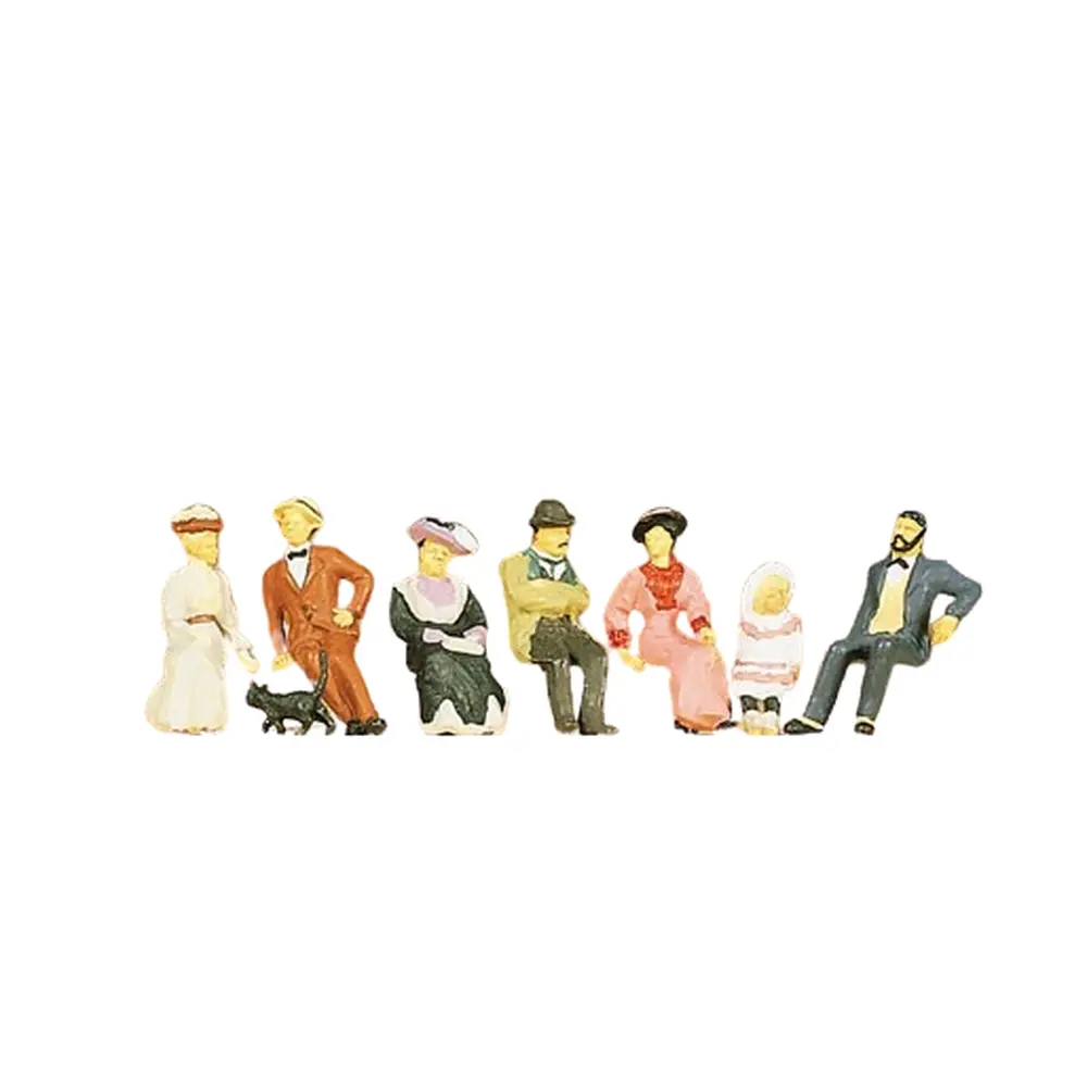 Pack de 7 Personnages Assis - Année 1900 - Preiser 12137 - H0 1/87