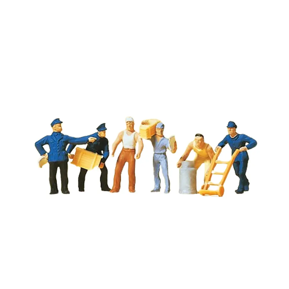 Lot de 6 hommes d'équipes - PREISER 14016 - HO 1/87