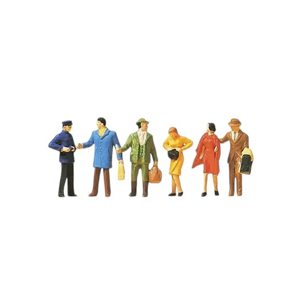 6 personnages "au guichet" - Preiser 14029 - HO 1/87