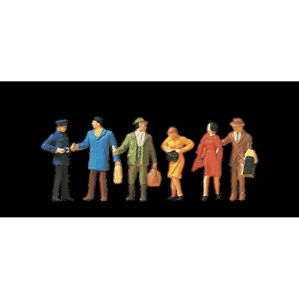 lot de 6 personnages "au guichet" PREISER 14029 HO 1/87