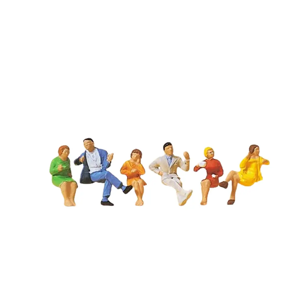 Lot de 6 personnages assis - Preiser 14103 - HO 1/87