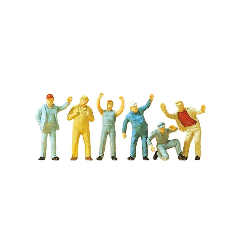 Lot de 6 camioneurs - Preiser 14127 - HO 1/87