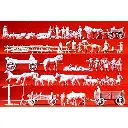 Pack de 60 Personnage & Animaux + Accessoires - A Peindre - PREISER 16327 - HO : 1/87