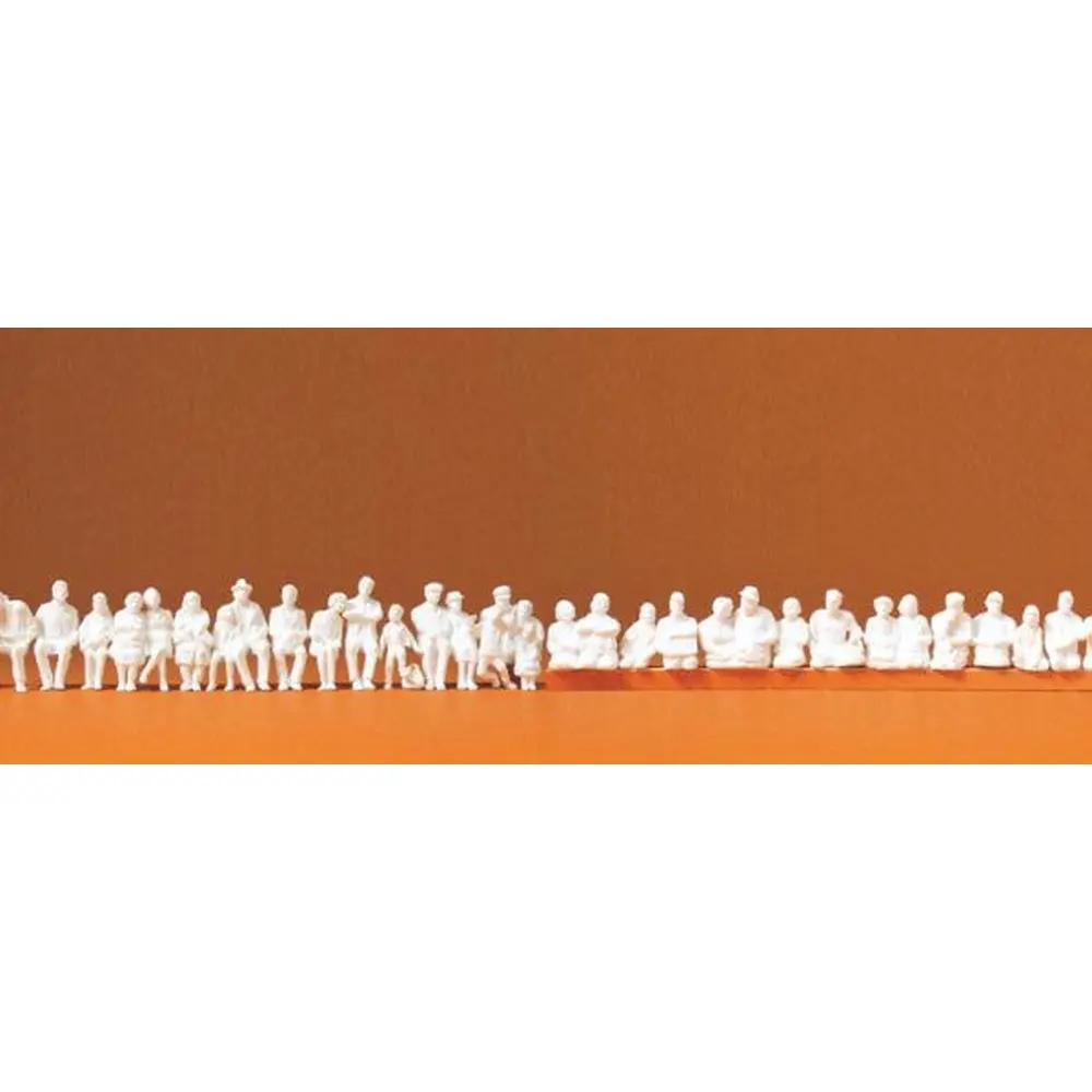 Passagers assis avec ou sans jambes 36 personnages à peindre - Preiser 16349 - HO 1/87